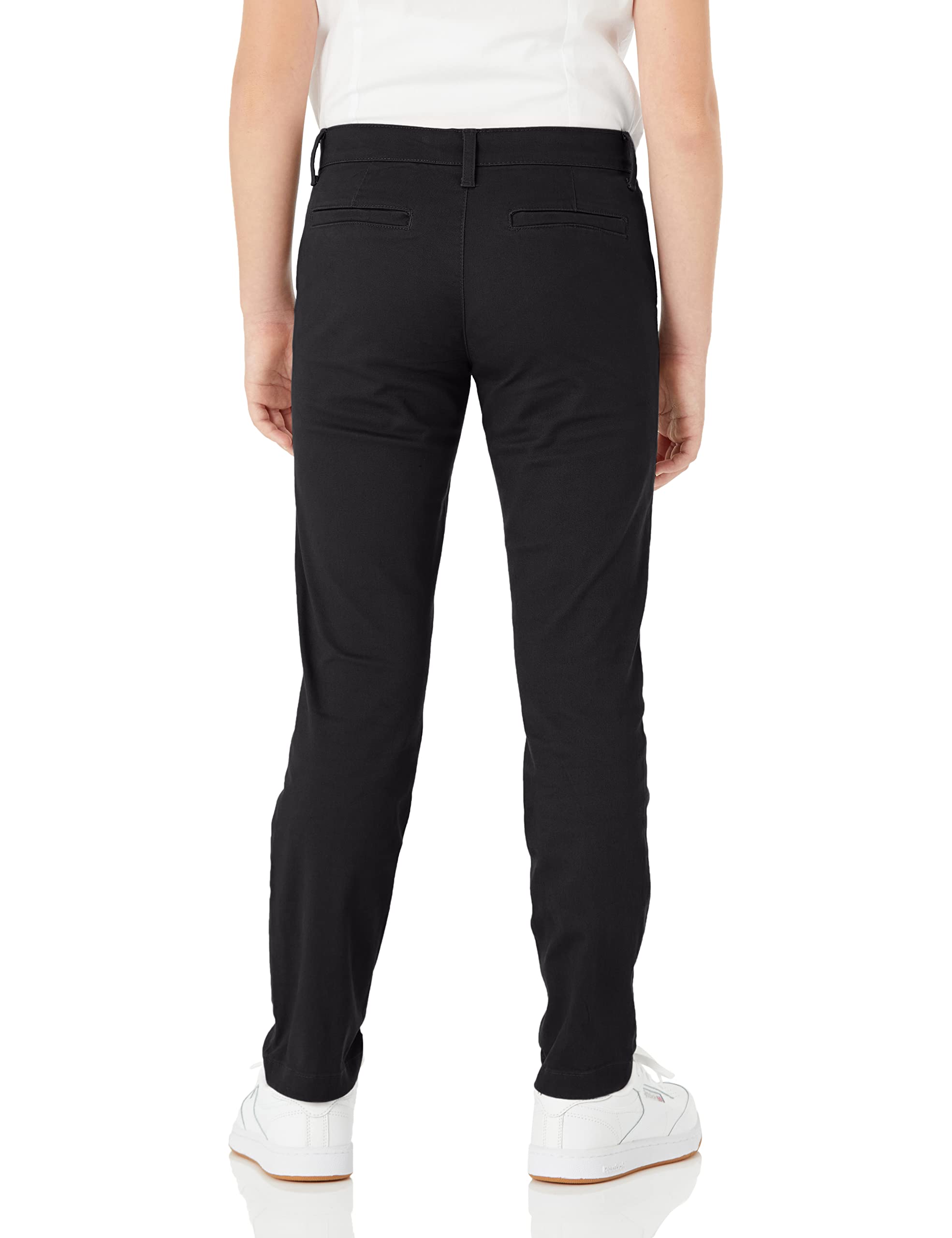 Amazon Essentials Pantalones Chinos Uniformes con Parte Delantera Plana Niña, Pack de 3
