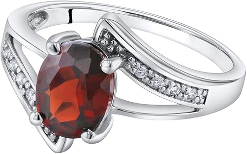 Vista 2 de PEORA Anillo de derivación solitario con diamante de oro blanco sólido de 14 quilates y piedras preciosas genuinas o creadas para mujer