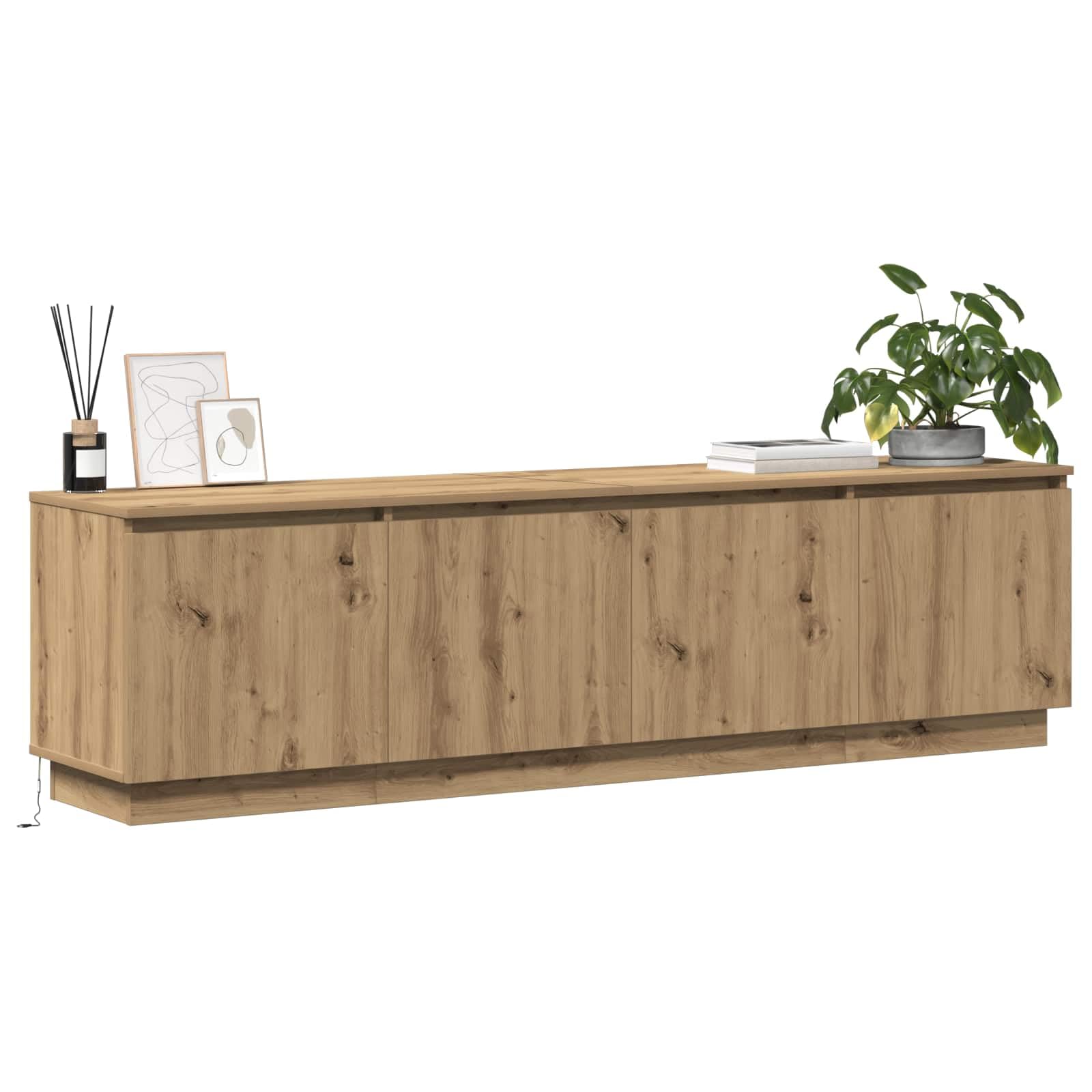 Madera resistente iluminación LED moderno Roble artisan 180 x 38 x 49 cm