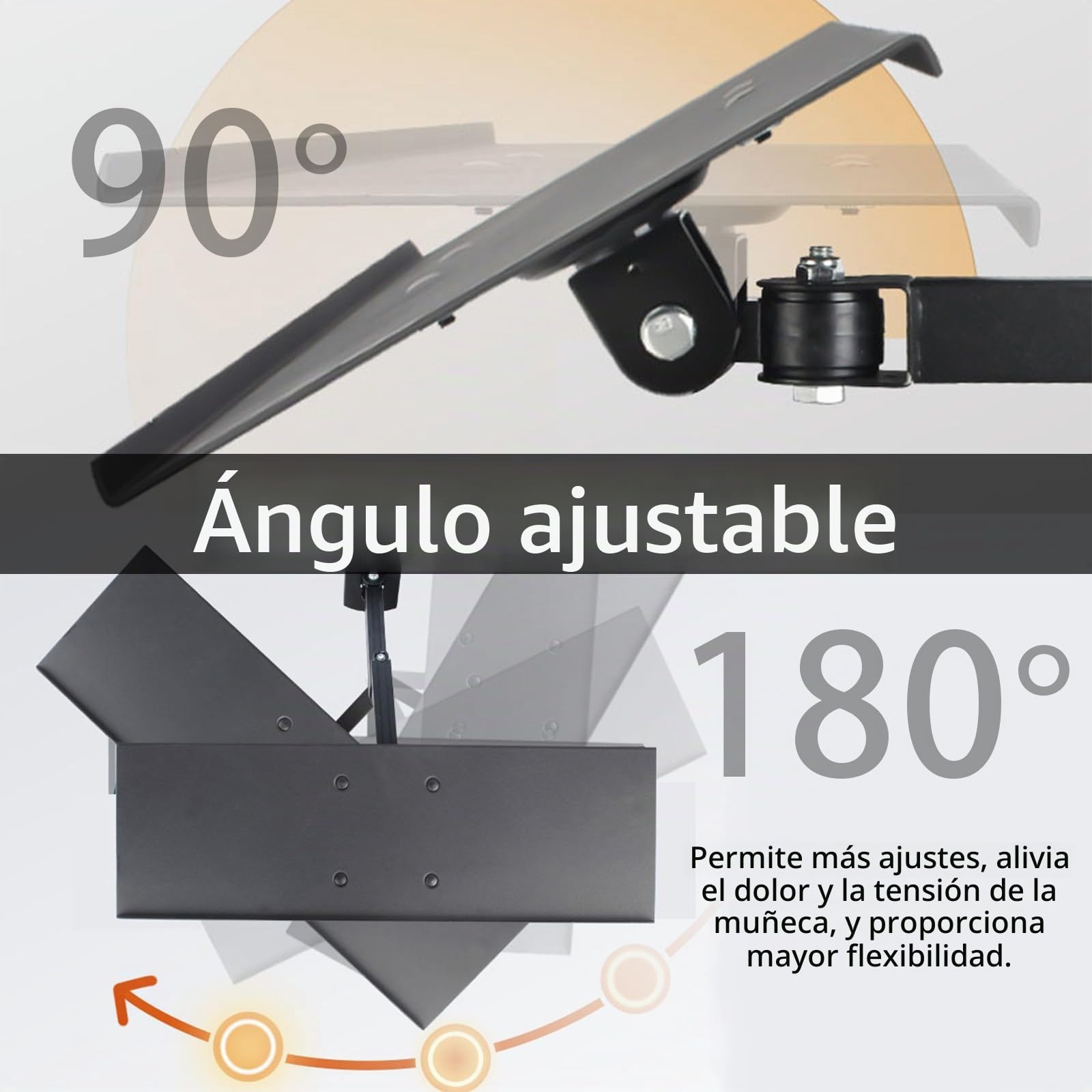 Plataforma para Teclado, Soporte de Pared Soporte de Poste para Bandeja de Teclado Bandeja giratoria y Plegable para Escribir Hogar u Oficina