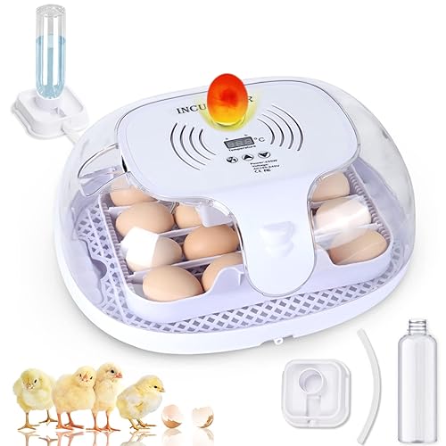 16 incubadoras de huevos para incubar huevos con control de temperatura, vela de huevo, incubadoras automáticas de aves de corral para incubar