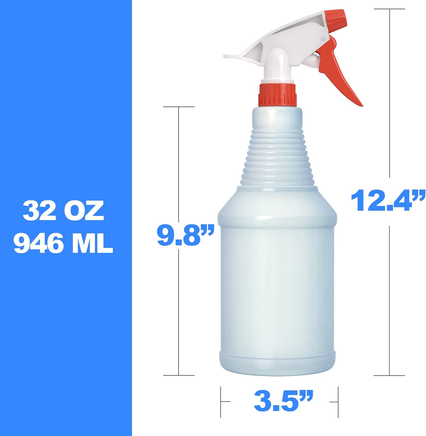 Plastic Spray Bottles with Sprayers - 32 oz Empty Spray Bottles for Cleaning Solutions, Plant Watering, Animal Training and More - No Clog & Leak Proof Heavy Duty Spray Bottles with Sprayers - 4 Pack : Industrial & Scientific