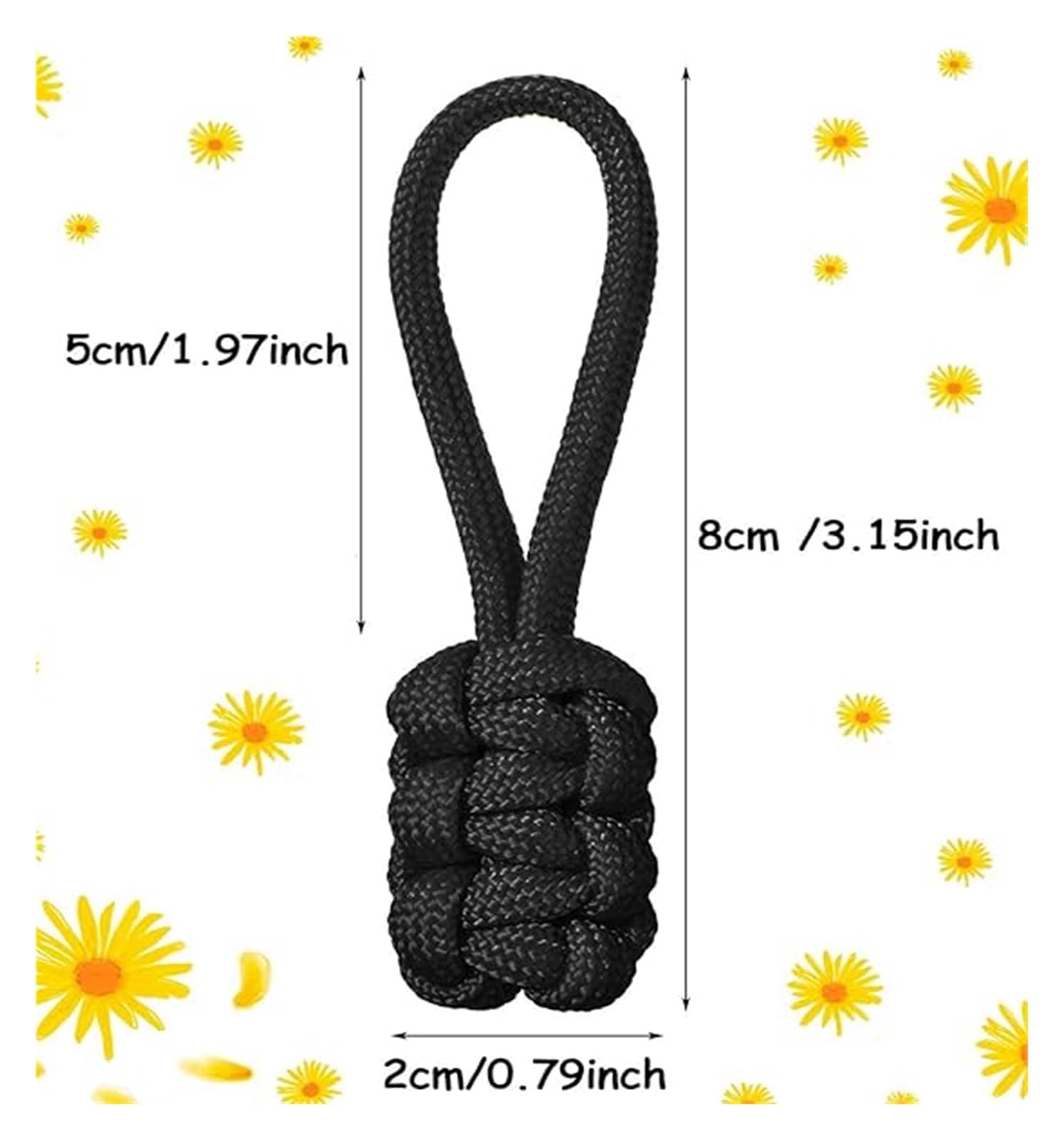Tiradores de cremallera, 200 piezas de cuerda tejida para paraguas, vaqueros, decoración para equipaje, mochilas, chaquetas, bolsos, bolsos (amarillo)
