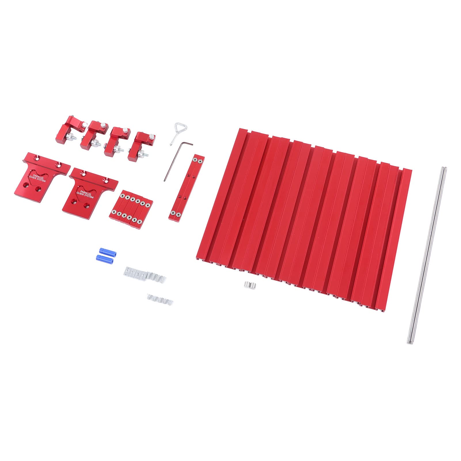 FTVOGUE Juego de Rieles Guía Paralelos Riel Guía de Sierra Circular de Aleación de Aluminio Barras Deslizantes de 375 Mm y 153 Mm 4 Topes Límite para Carpintería Grabado Diseño de Corte