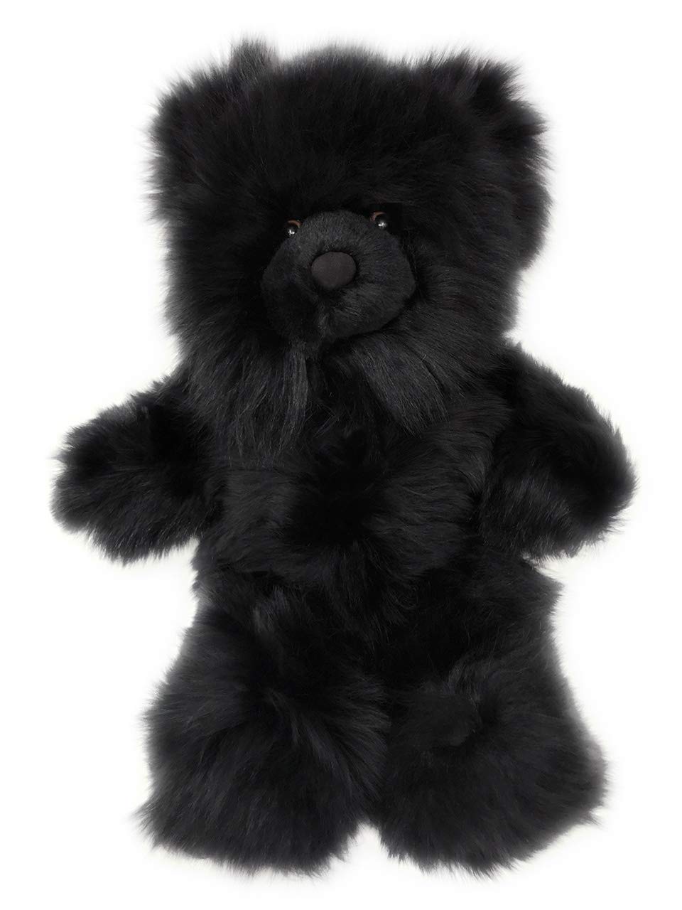 Inca Fashions - 100% Baby Alpaca Fur Teddy Bear - Hand Made - Black - Hypoallergenic & Pillow Soft (10 Inch)