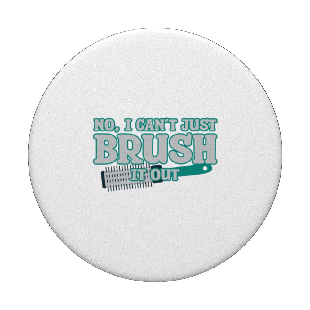 no i can't just brush it out PopSockets Swappable PopGrip, Black - Image 3