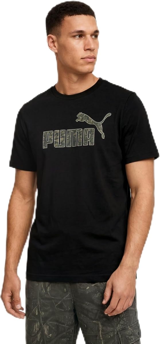Puma Camiseta de camuflaje con logotipo gráfico número 1 para hombre