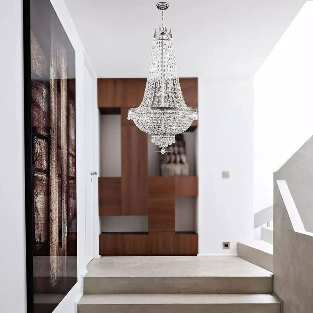 14 Luci Oro Moderno Lussuoso Lampadario di Cristallo K9, Scale E12 × 14, Stile Classico in Stile Impero 60 × 80 Cm for Soggiorno, Corridoio, Sala da Pranzo, Camera da Letto, Sala for Banchetti