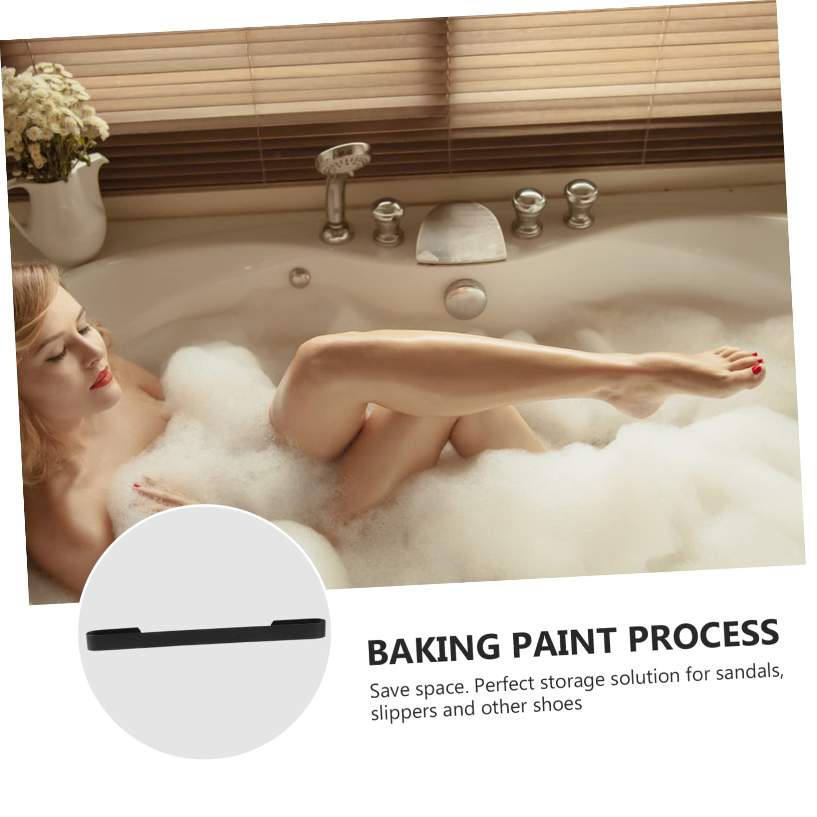 Happyyami 1Pc Wall Mounted Slipper Rack Nail Bathroom Shoes Storage and Resistant Design for Wet Dry Environments for Home Hotel Use