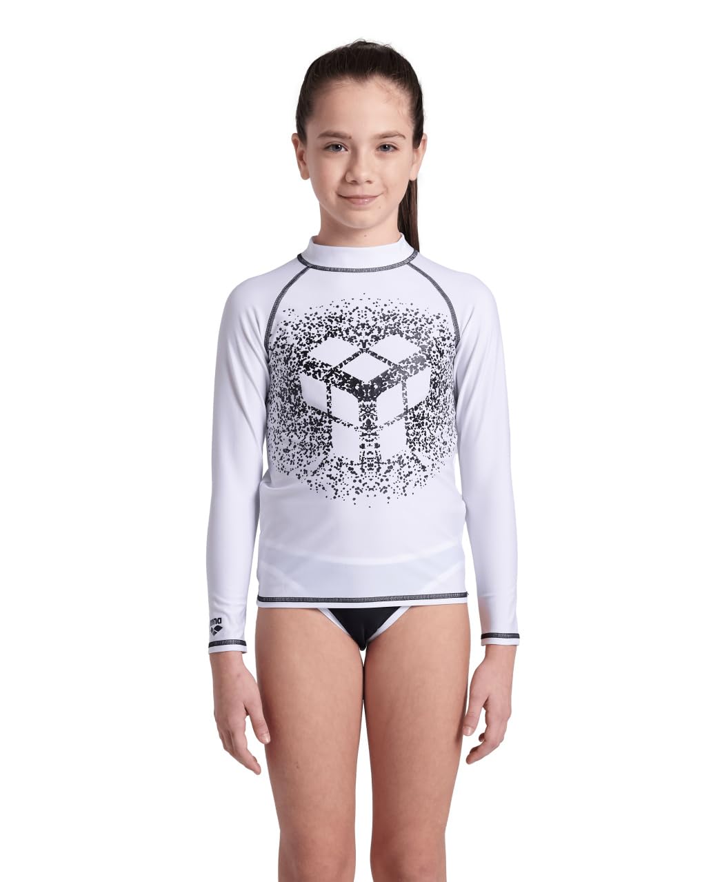 arena Unisex Jr Rash Vest L/S Graphic Rash Guard Shirt Garçon