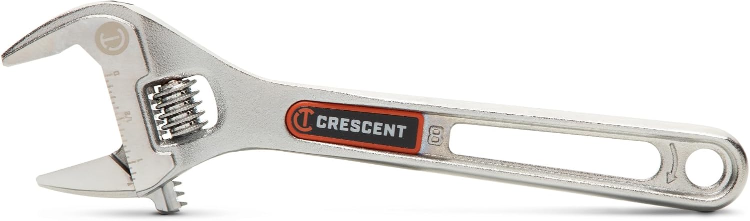 Crescent 8" Chrome Adjustable Wrench with Quick-Fit-Jaw | AC38VS