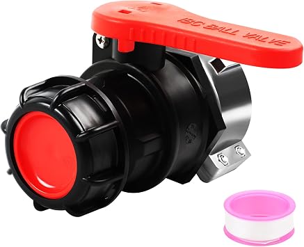 Takuoo 75mm IBC Tote Adapter, IBC Tote Valve, IBC Tank Coarse Thread Adapter Ball Cap Valve Container NPT DN50