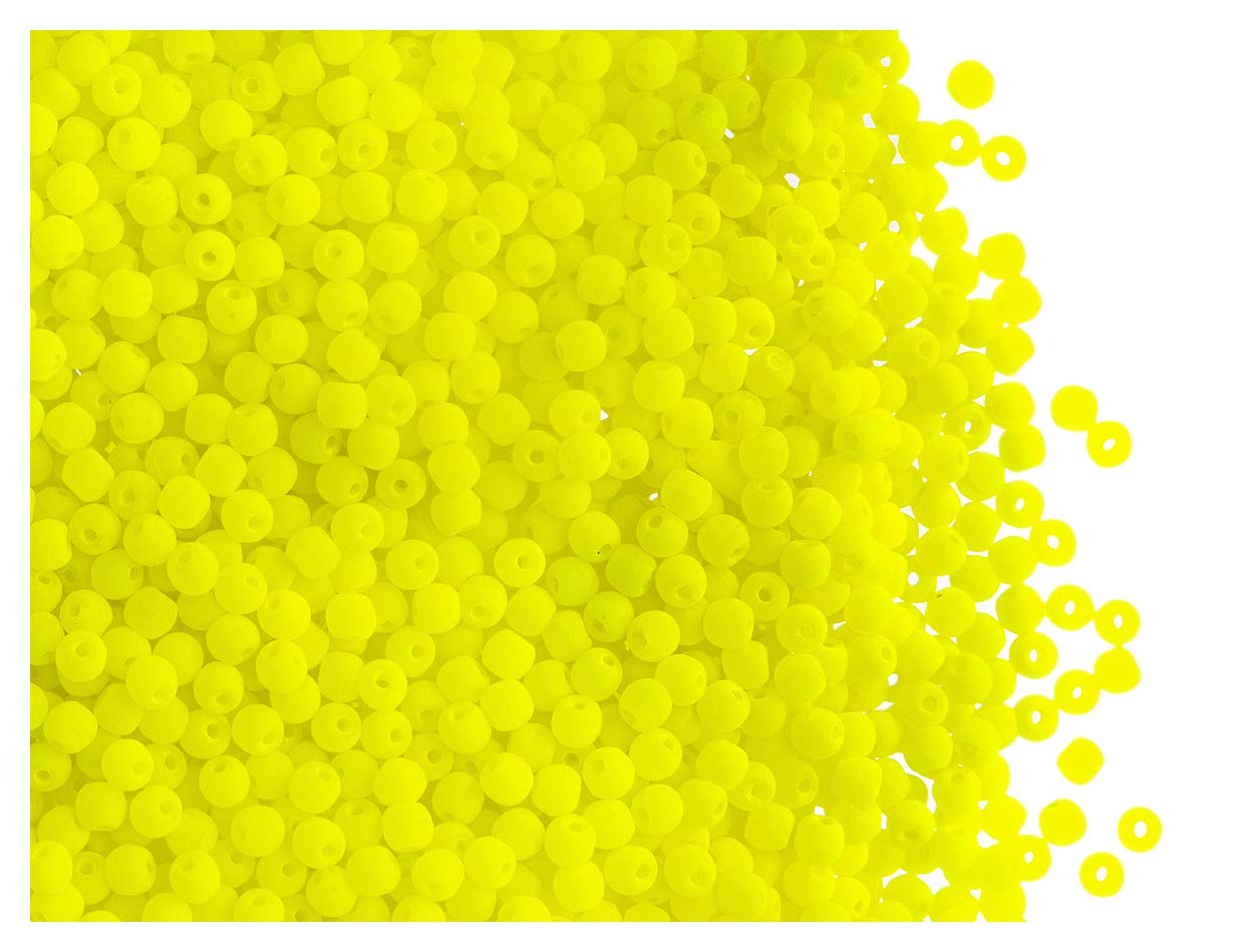 SCARA 10 g Tschechische Glasperlen 2 mm, warme Neon (UV-aktiv) Glasperlen für Schmuck und Armbänder, Perlen für Armbänder, Perlen-Set, warme Neon-Mischung