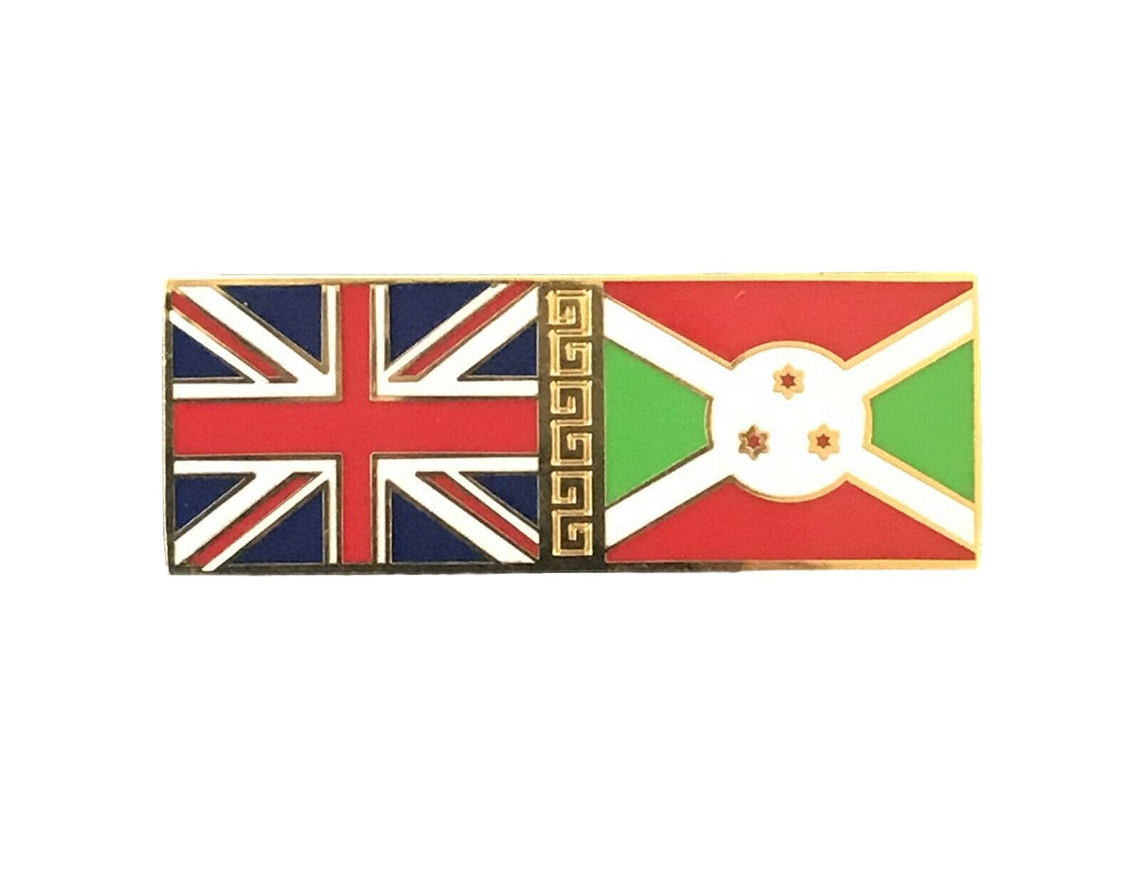 Smartbadge® GB Union Jack UK And Burundi Flags Enamel Lapel Pin Badge
