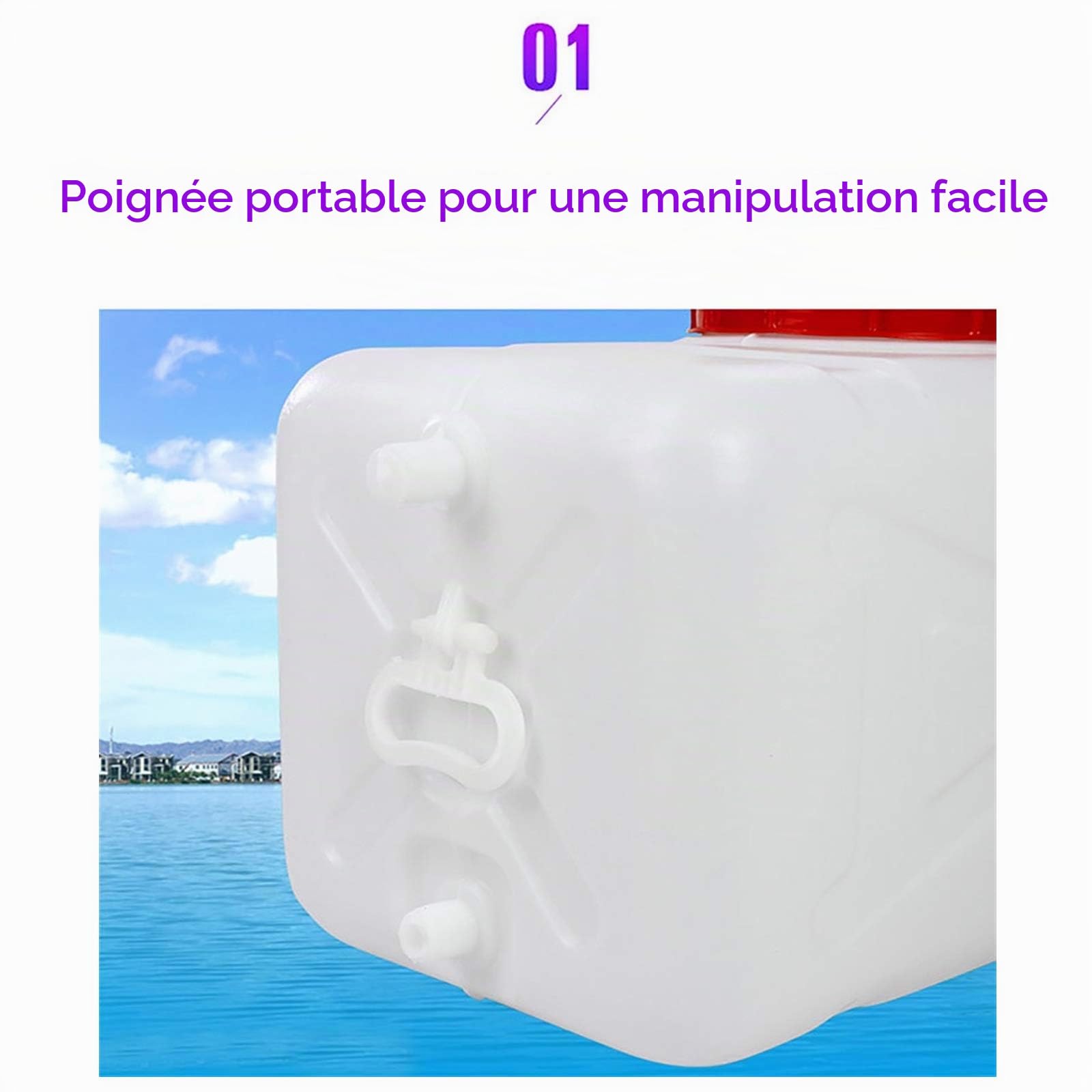 Jericane eau 50L/96L/150L Réservoir En Matière Plastique De Qualité Alimentaire Des Ménages Surdimensionné Baignoire épaisse De L'eau Du Réservoir Rectangulaire Horizontal Extérieur Grand R(Size:150L)