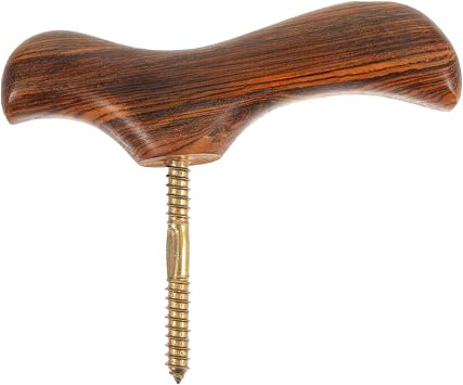 Wooden Cane Handle Grip Replacement, Walking Stick Handle Wood Canes with Comfortable and Ergonomic Wood Material, Easy Screw Installation for DIY Canes
