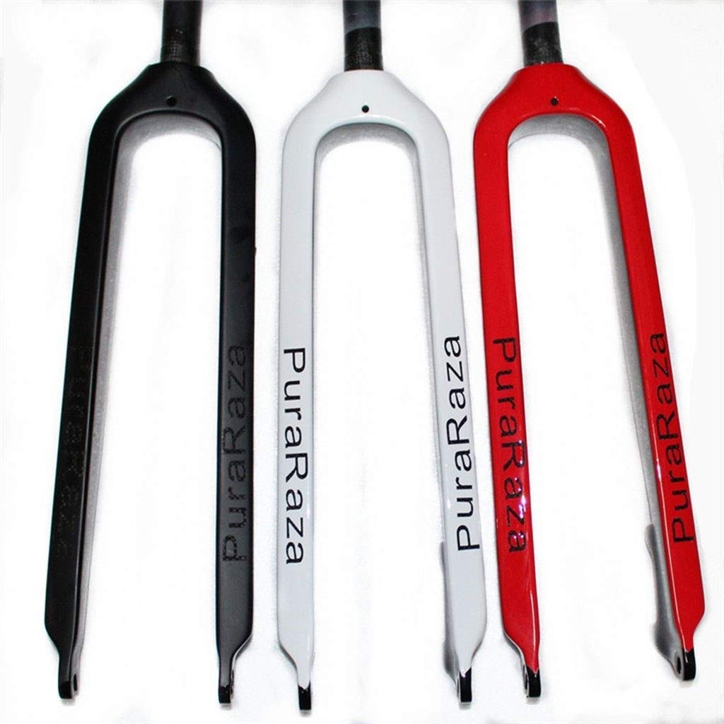 Horquilla Delantera para Bicicletas de montaña de 26/27,5/29 Pulgadas, suspensión de Fibra de Carbono, Tubo Recto, Freno de Disco PM, Eje QR de 1-1/8", 9 mm, 450 g