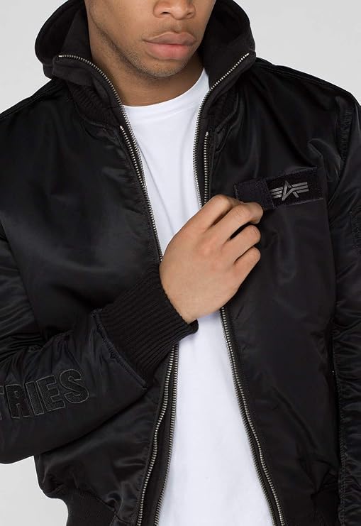 ALPHA INDUSTRIES MA-1 D-TEC SE Men's Flight Jacket Black/Grey