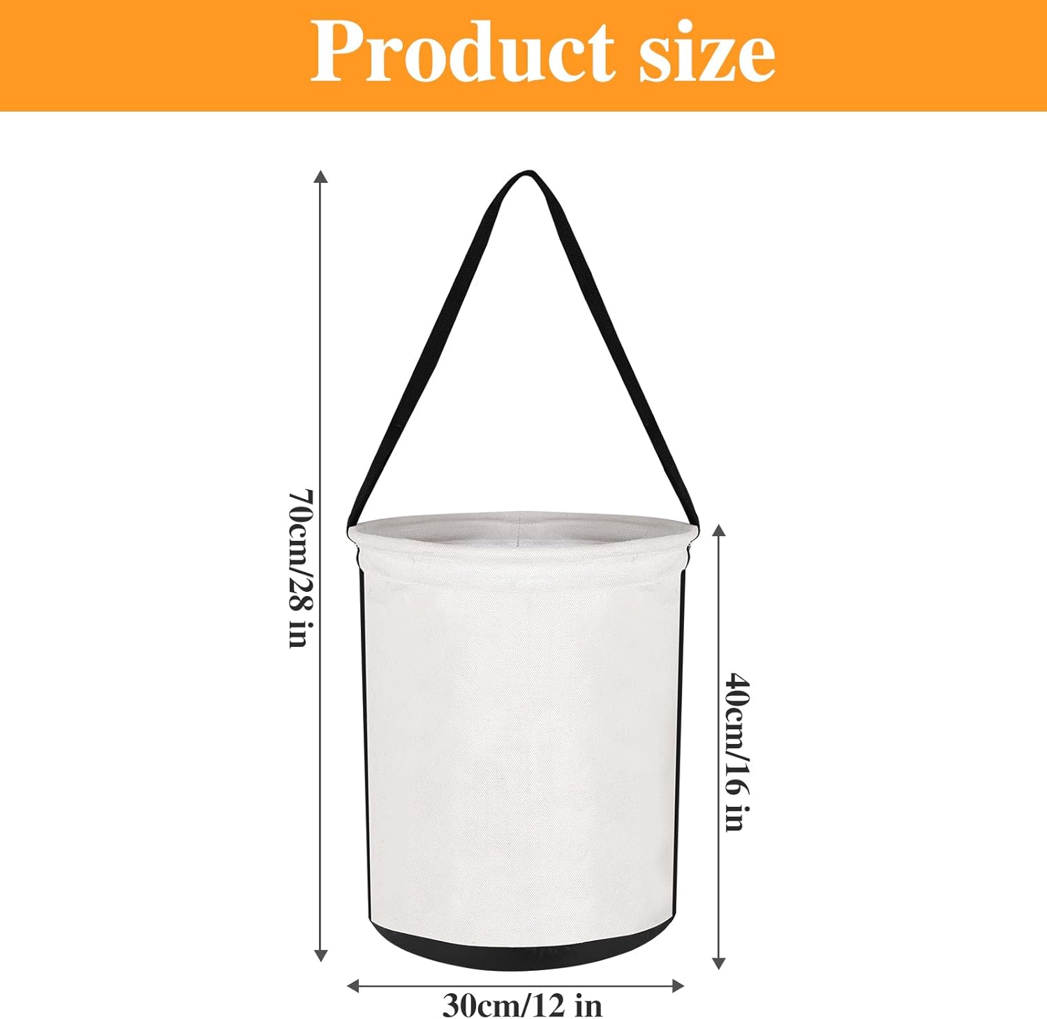 Heavy Duty Tool Canvas Scaffolding Bucket 16" x 12" Black Molded Bottom Universal High Weight Load Tool Bag,45-KGS Load Rated