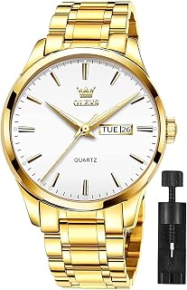 OLEVS Herrenuhren Skelettuhr Quarz Rennwagenrad Edelstahl Casual Sports Wasserdicht Leuchtend Herrenarmbanduhren