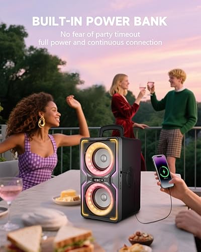 Miniatura 9 de Hotlemon Altavoz Bluetooth grande 240 W pico potente sonido fuerte con graves profundos, tiempo de reproducción de 15 horas, carga rápida, TWS,