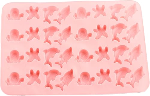 Miniatura 7 de 32 moldes de silicona para hacer gomitas de animales del océano, estrellas de mar, delfín, pulpo, tiburón, para hacer gomitas de chocolate y dulces