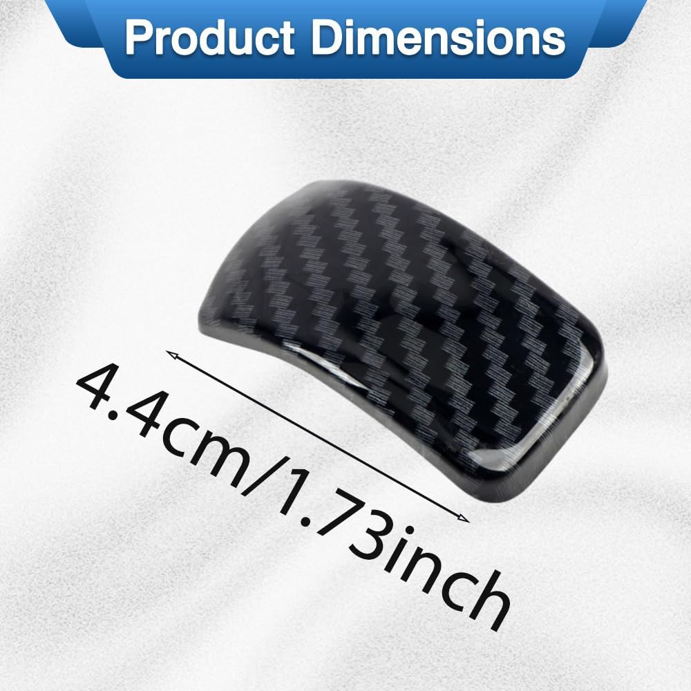 MACHSWON Gear Shift Knob Head Cover Trim, Car Interior Gearshift Knob Accessories, Compatible with Ford Mustang 2024-2025, Carbon Fiber Look Finish, 1 pc