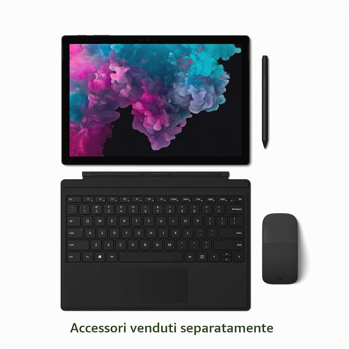 Microsoft Surface Pro 6 Pro6 Intel I5-8350U Ram 8Gb SSD 256Gb 12,3" Tablet 2-in-1 Nero Windows 11 Pro (Ricondizionato)