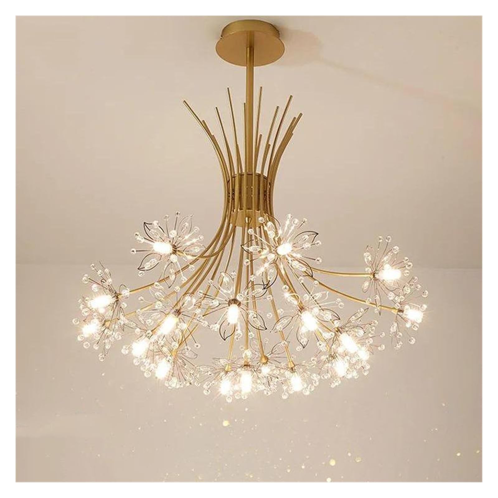 Lustre en cristal moderne or 60x62cm pour salon élégant