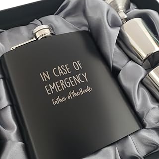 Funny Dad Wedding Gift from Bride, Wedding Gift for Dad, Gifts for Father of the Bride, Father from Daughter Flask, In Case of Emergency Flask