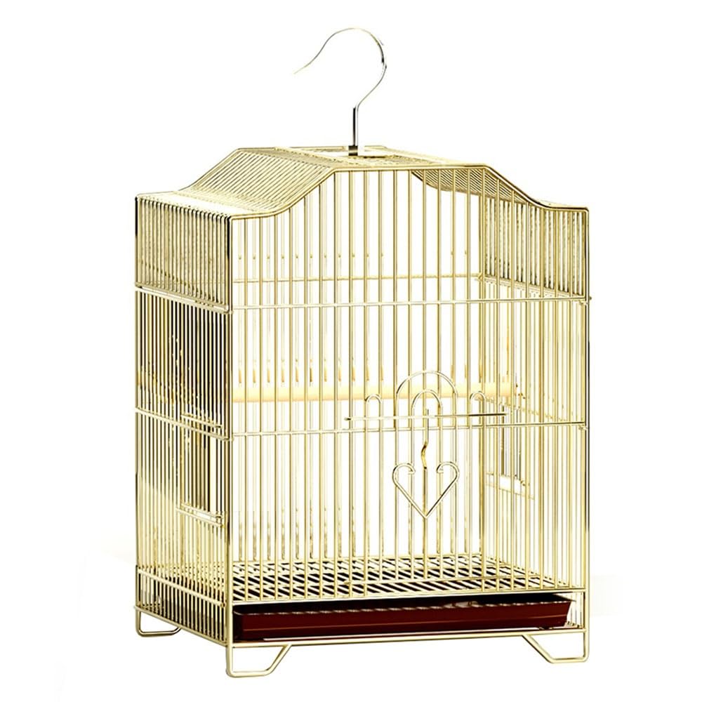 Jaula para pájaros Jaula de Metal Dorado for pájaros, espaciosa casa, for, con Varias Puertas, for Colgar, chasis extraíble, for Loros Soporte de Jaula de Vuelo