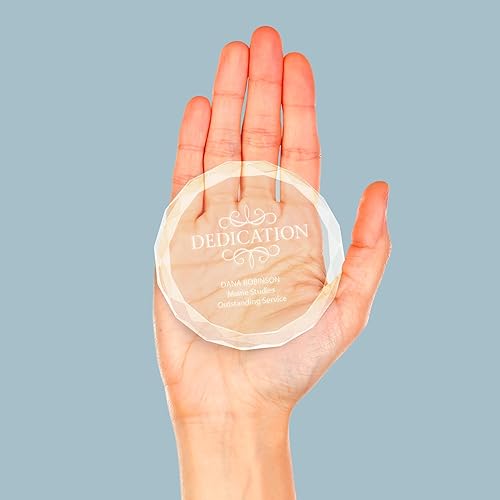 Miniatura 6 de Baudville Pisapapeles de cristal grabado  Premio para empleados  Grabado personalizado  Viene en caja de regalo