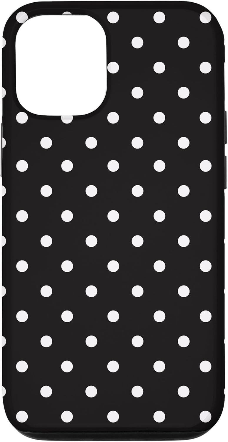 iPhone 13 White Dot Pattern Black Case