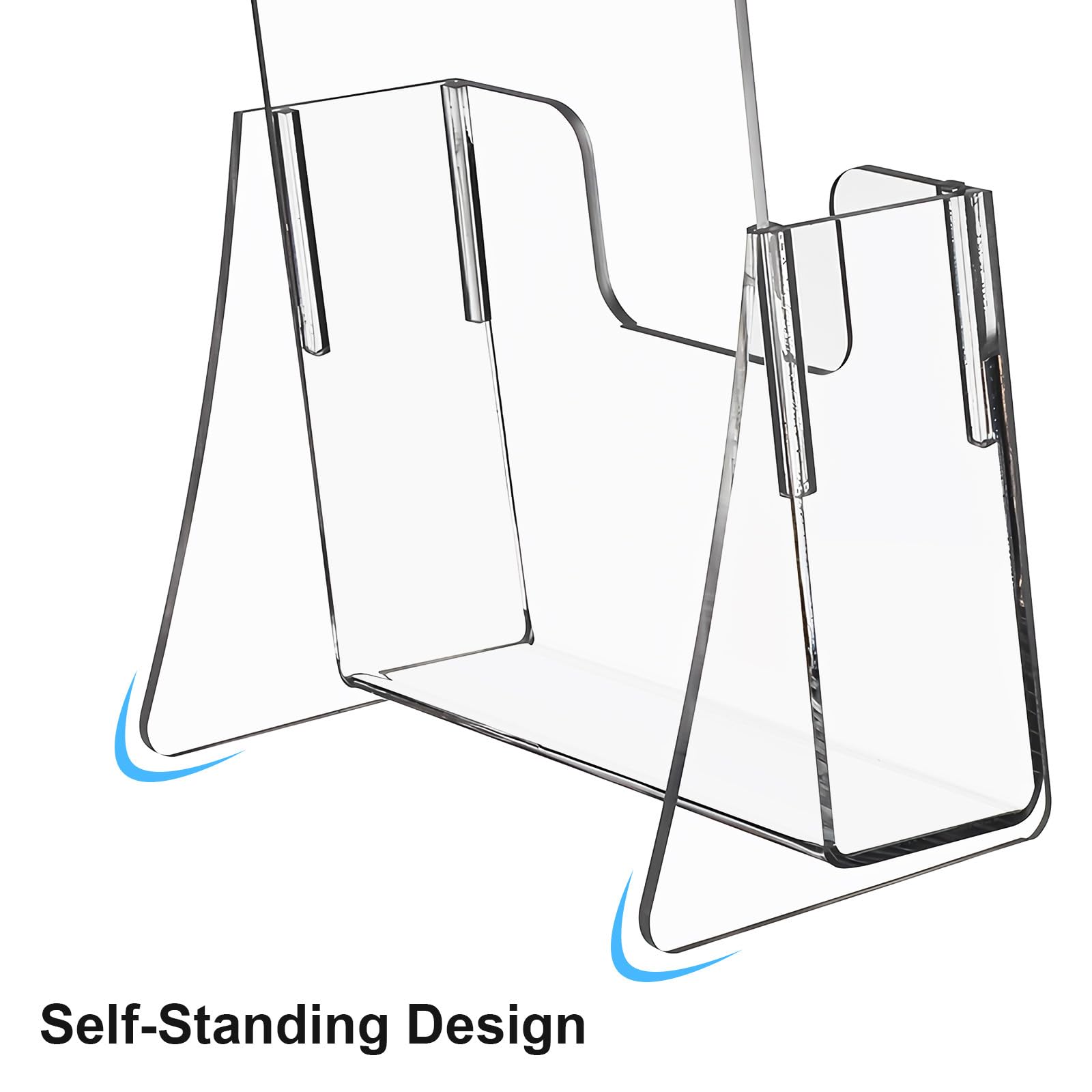 Veemoon Support en Acrylique Lot de 2 Porte-Brochures 20,8X11,1X8,2 CM Organiseur de Table pour Brochures et Magazines Adapté aux Espaces Professionnels