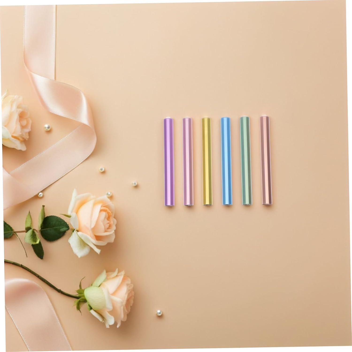 6pcs Manicure Brush Caps Light Proof Zinc Alloy Protective Covers