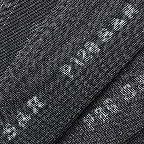 S&R Drywall Sanding Disc Set - 40x Mesh Sheets (P80, P120, P220, P400), black, 280 x 93 mm - Image 4