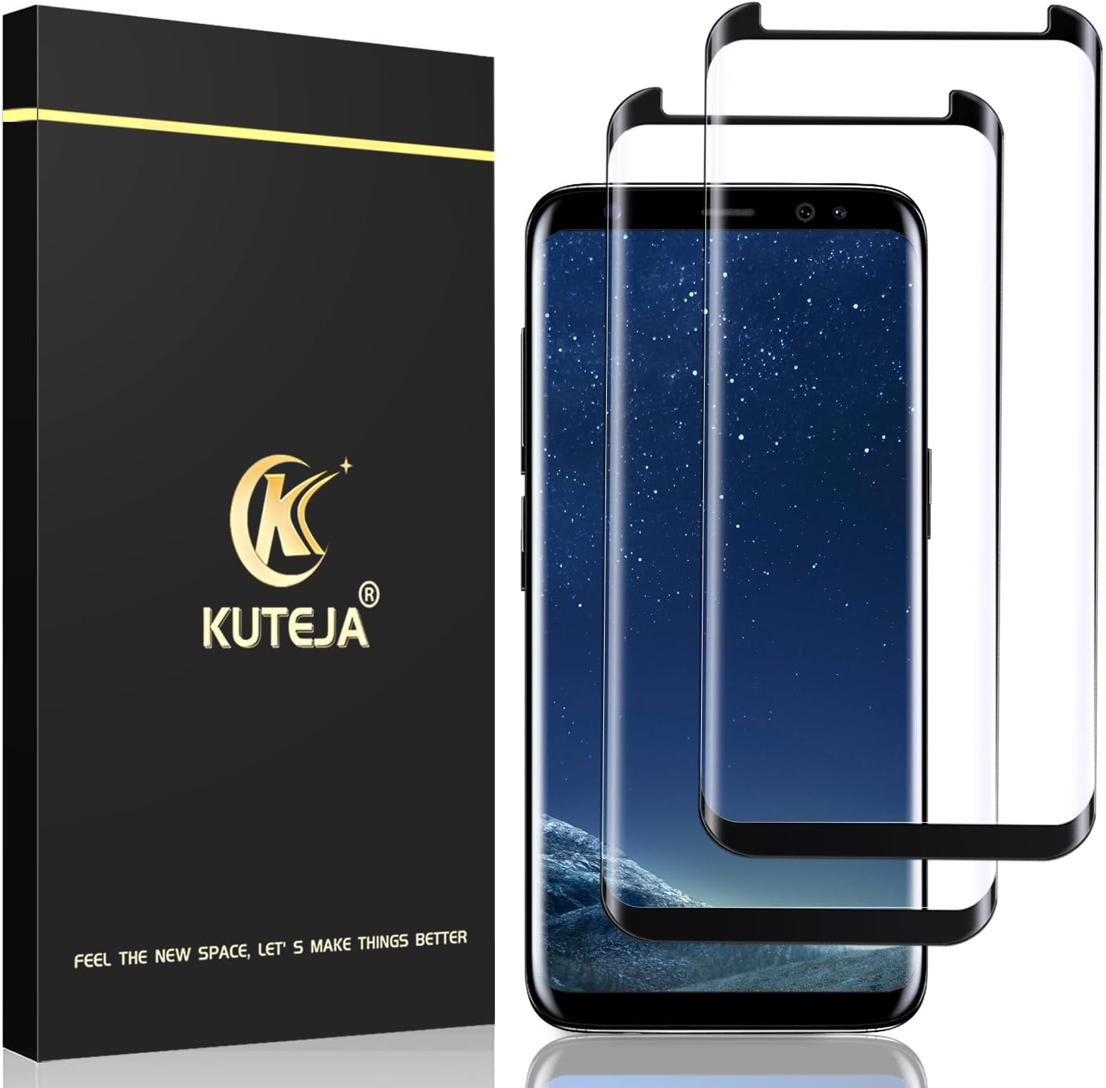 Kuteja Samsung Galaxy S8 Screen Protector [2 Pack], 3D Curved Dot