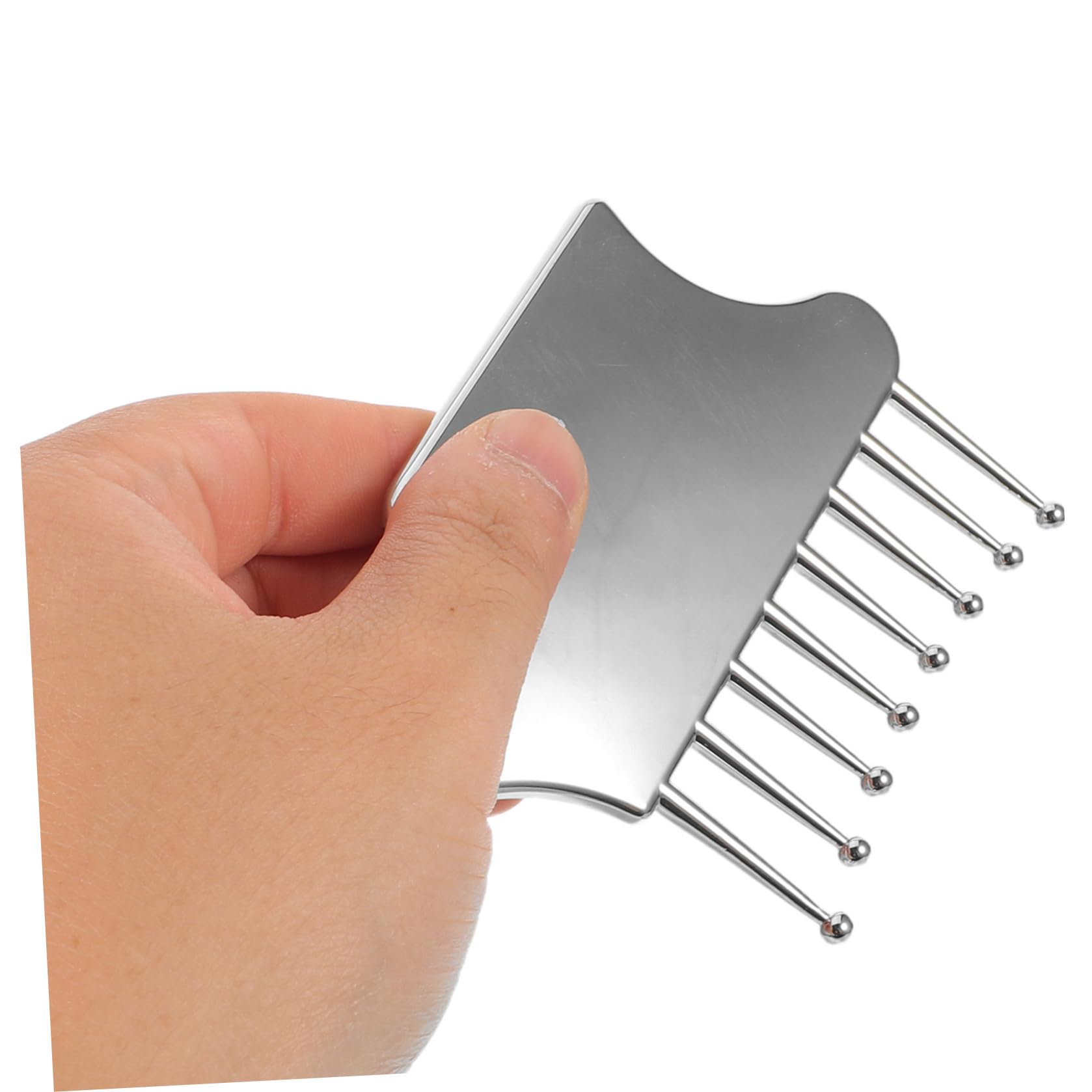 Healeved 2 Pezzi Massaggiatore per Massaggio e Esfoliazione in Lega di Zinco Argento per Capelluto Forma Unica, Portatile di Collo e Spalle, per Uso a Viaggio