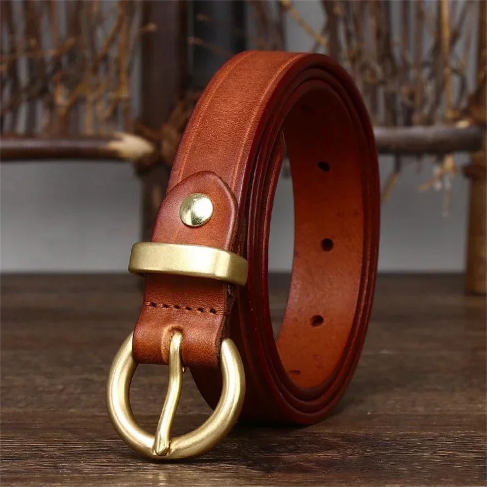 Pohullan Men Thick Copper Buckle Leather Casual Jeans Belt Retro Leather Belt2