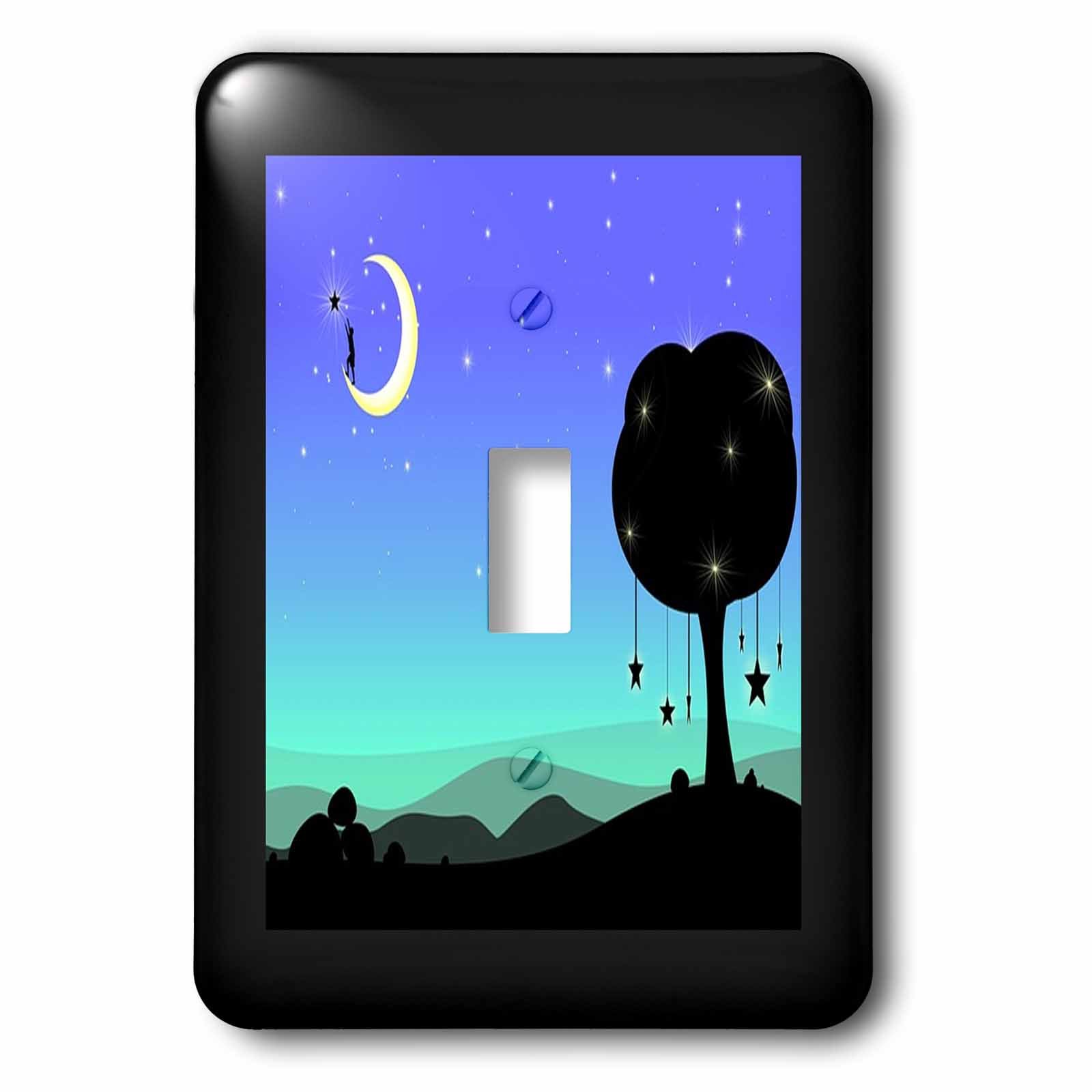 Interruptor de estrella simple decorativo chico sobre luna regalo tierno para recién nacido
