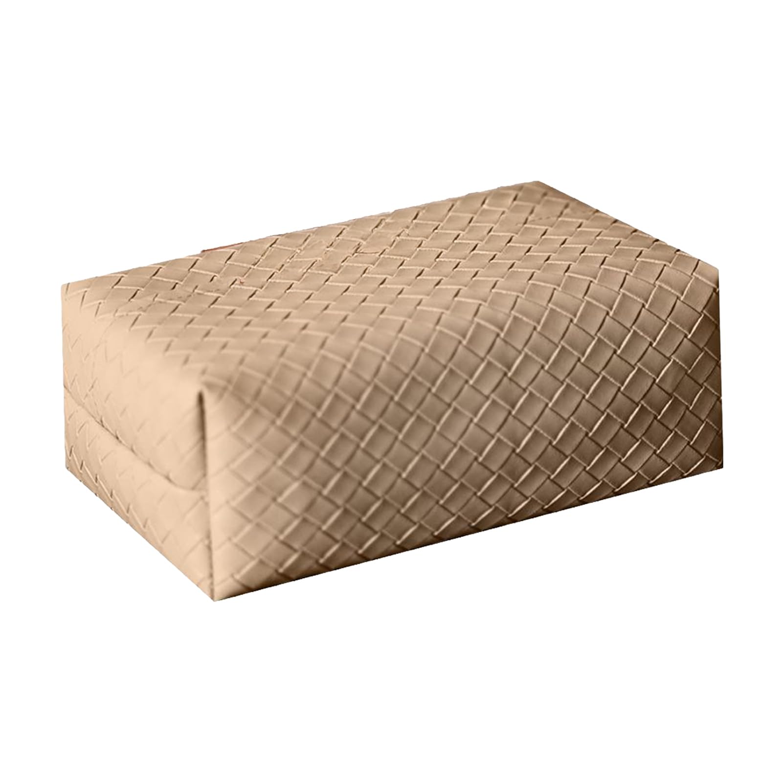 Quoravel PU Leather Tissue Box Cover, Soft Rounded Square Tissue Holder, Napkin Dispenser for Car Home Office, Modern Tabletop Organiser D