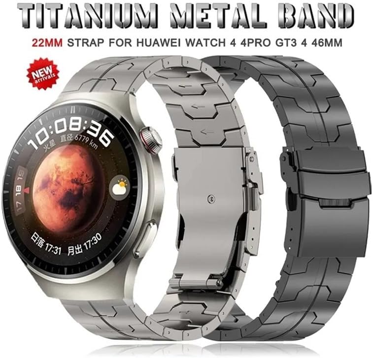 22mm Titanium Strap fit for Huawei Watch GT5 GT4 46mm Watch 4/4 Pro Smart Watch Band fit for Amazfit Balance GTR 4 3 2 Business Bracelet