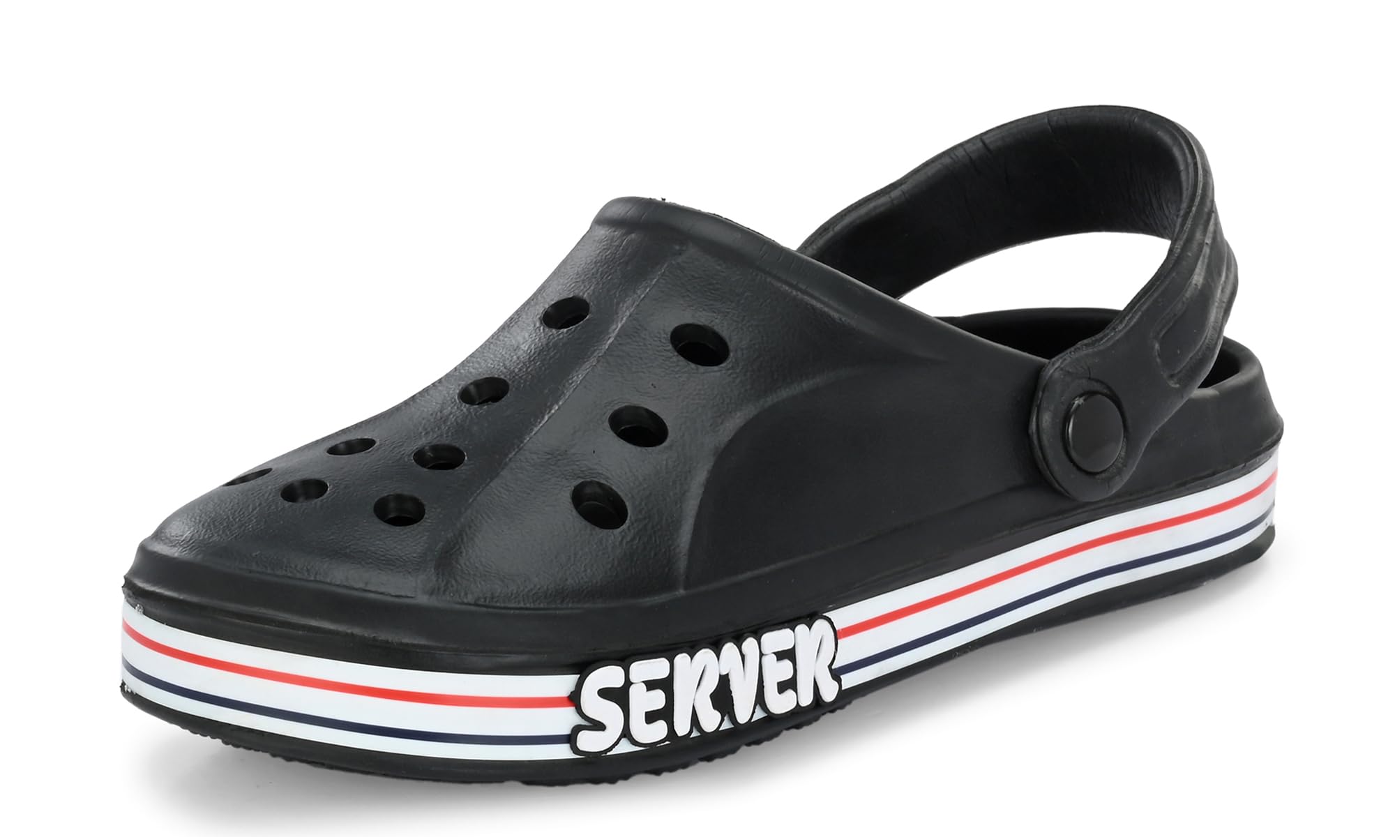 Server Mens Clogs Sandals || Sandals with Adjustable Back Strap for Men || Comfortable Trendy Stylish Fashionable Lightweight Clogs for Men Black (B0CXM7KZYL) Amazon Price History, Amazon Price Tracker