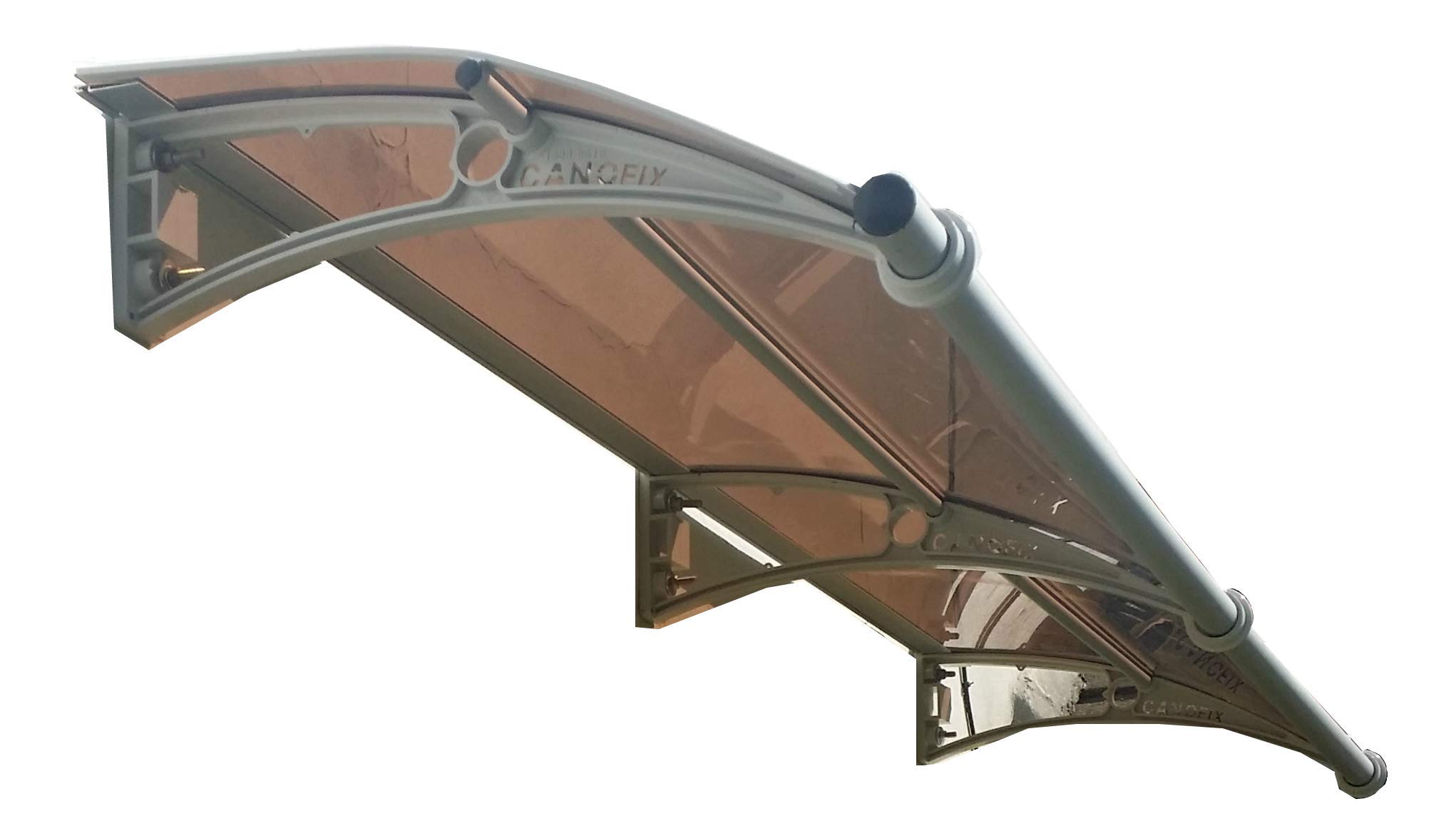 CANOFIXDoor Canopy PC 2000W x 650P / DIY Polycarbonate Cantilever Awning/Window Door Pathway Walkway Garden Shed Porch Patio (Black Bracket - Bronze Sheet)