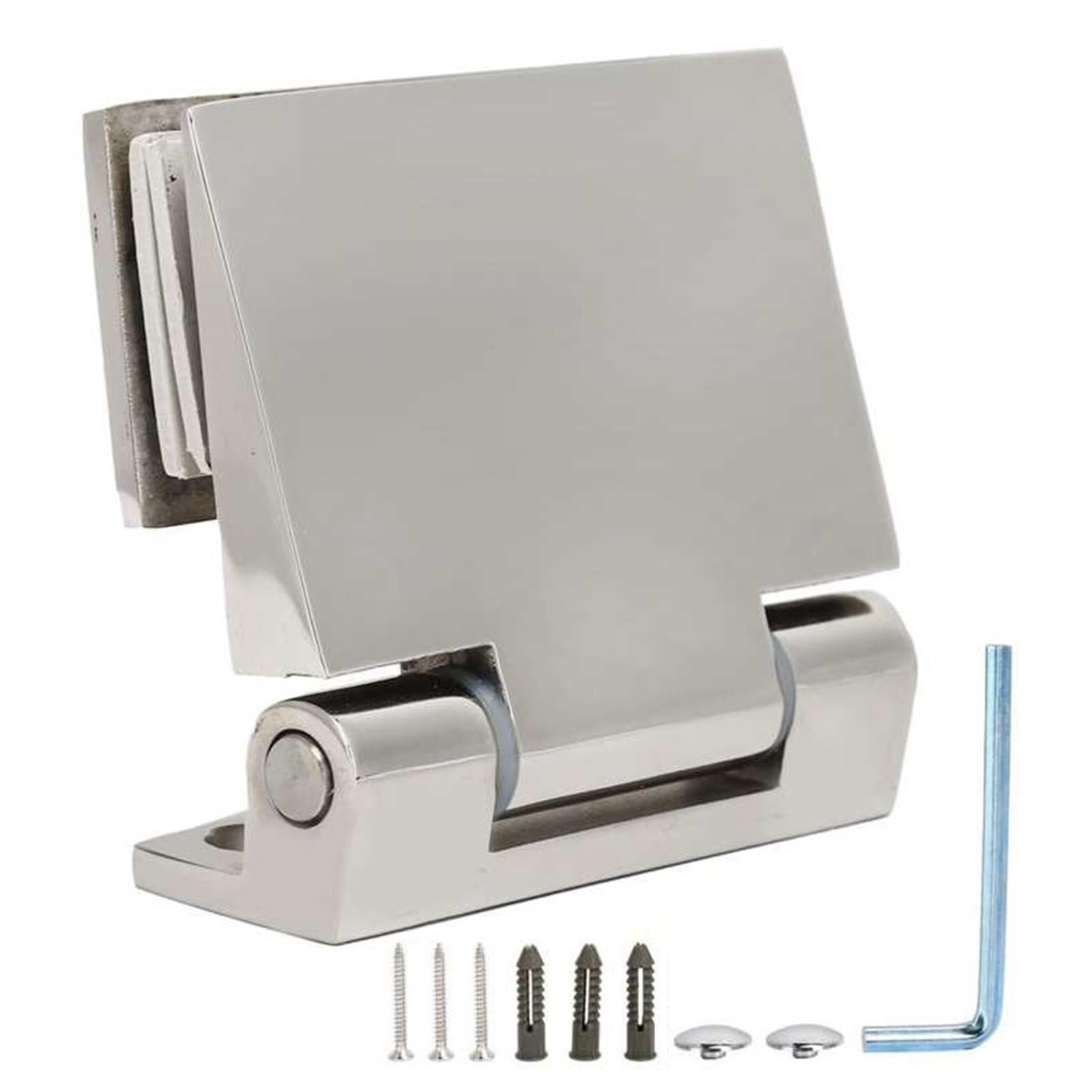 Glass Door Hinges, 304 Stainless Steel Frameless Side Mount Glass Clamps for Cabinet Door Wine Cabinet Door Hinges