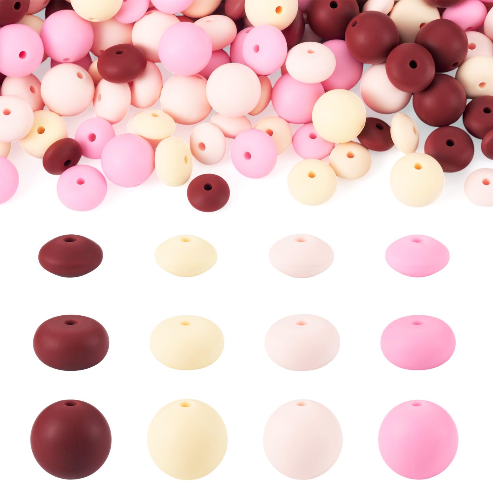 Cheriswelry 120Pcs Round 15mm Silicone Focal Beads