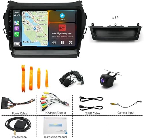 Miniatura 3 de Android 13 reproductor de radio estéreo para coche para Hyundai IX45 Santa FE 2013-2018 9 pulgadas pantalla táctil receptor de audio para coche con