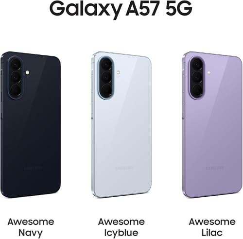 Samsung Galaxy A57 5G (Awesome Icyblue, 8 Go de RAM, 256 Go de stockage), IA agentique, triple caméra avec vidéo de nightographie, autonomie de 2 jours, mises à niveau du système d'exploitation 6 - 5