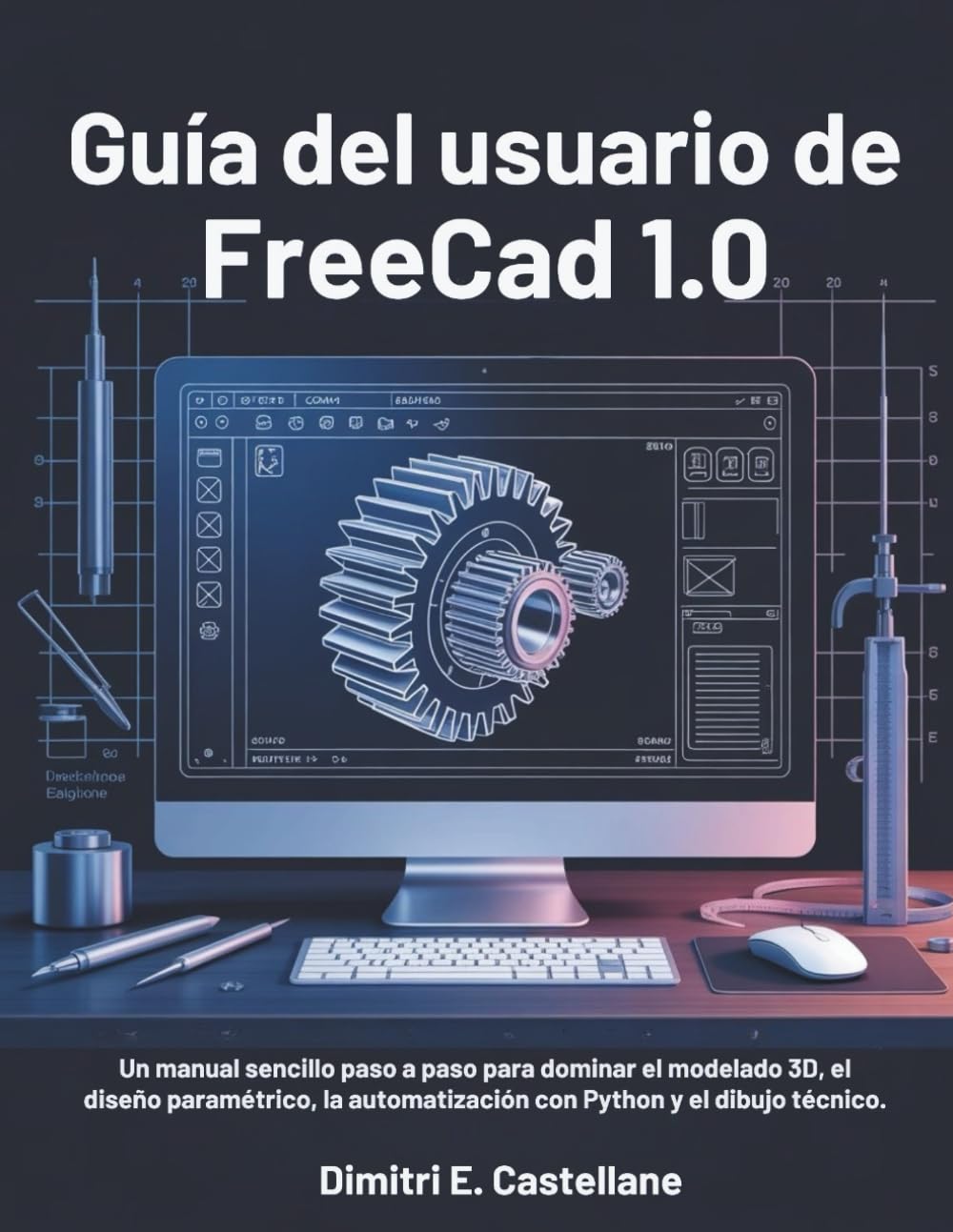 Guía del usuario de FreeCAD 1.0: Un manual sencillo paso a paso para dominar el modelado 3D, el diseño paramétrico, la automatización con Python y el dibujo técnico.