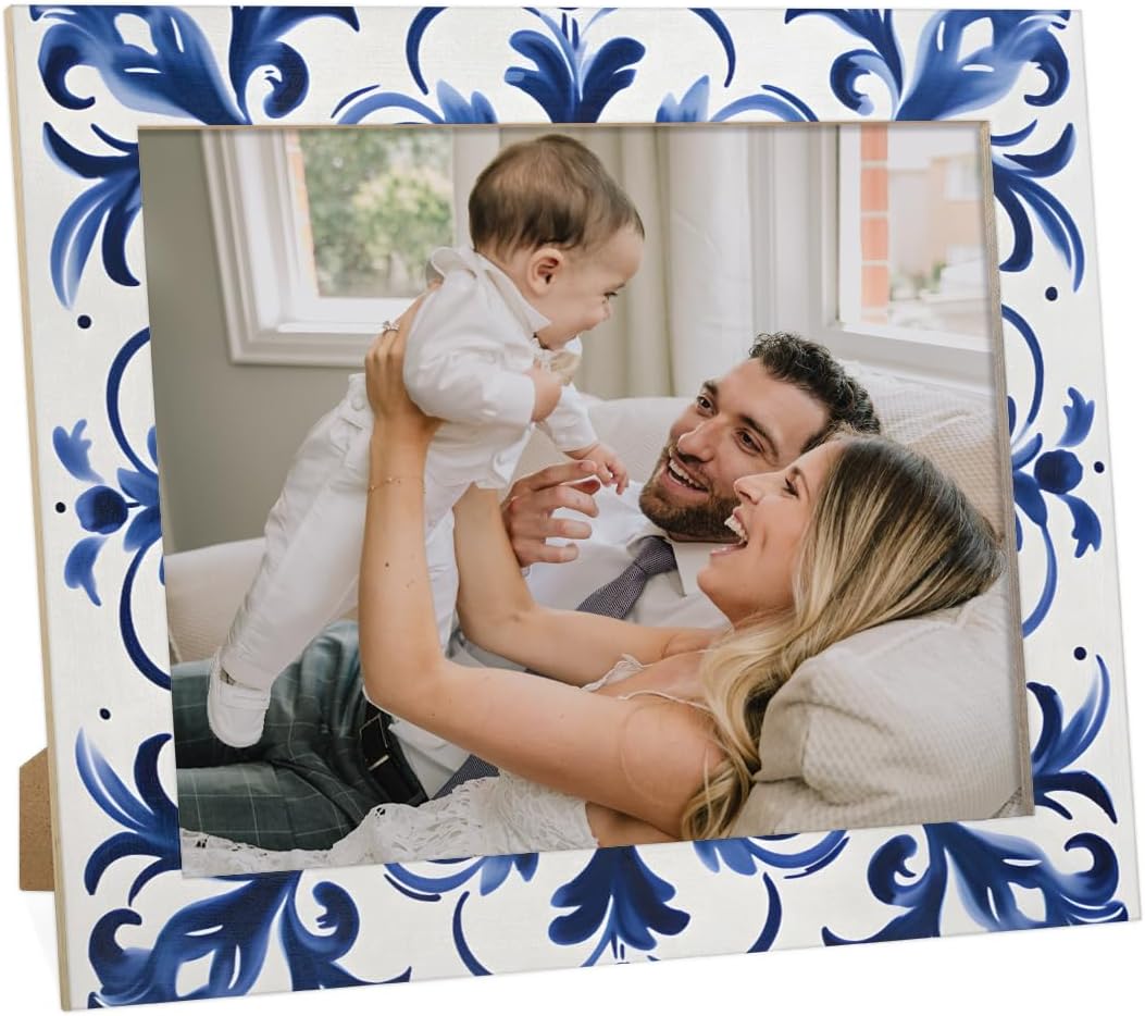 Talavera 11x14 Picture Frame,Horizontal Photo Frame 11x14, Mexican Traditional Talavera Style 11 by 14 Wooden Picture Frames for Horizontal Tabletop Display & Wall Home Decor